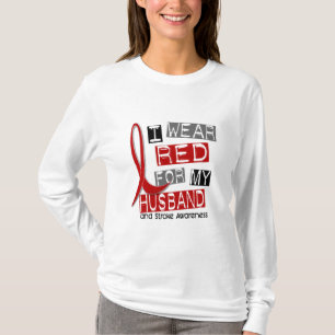Stroke I WEAR RED FOR MY HUSBAND 37 T-Shirt