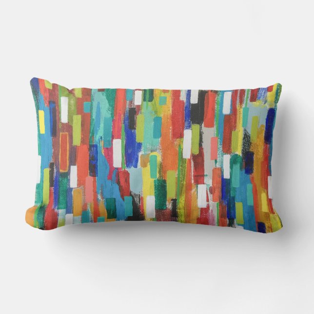 Stroke of Luck Cotton Lumbar Throw Pillow (Front)