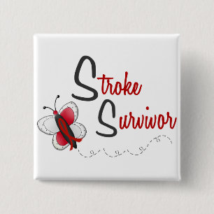 Stroke Survivor BUTTERFLY SERIES 2 2 Inch Square Button