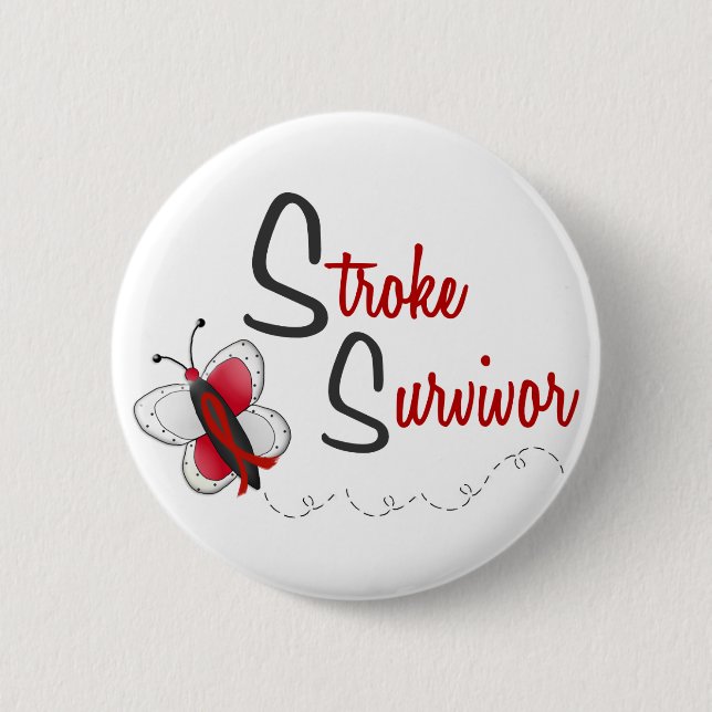 Stroke Survivor BUTTERFLY SERIES 2 Inch Round Button (Front)