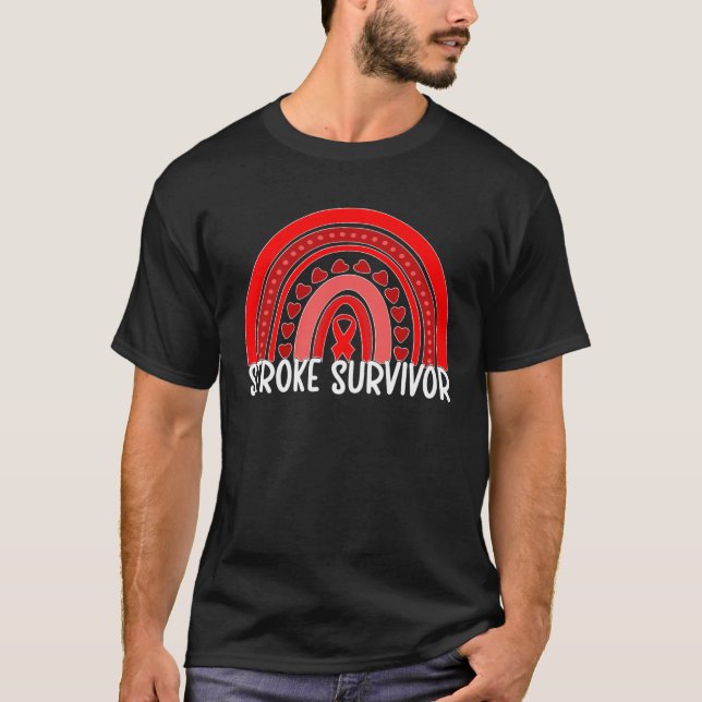Stroke Survivor Rainbow Stroke Awareness Month T-Shirt (Front)