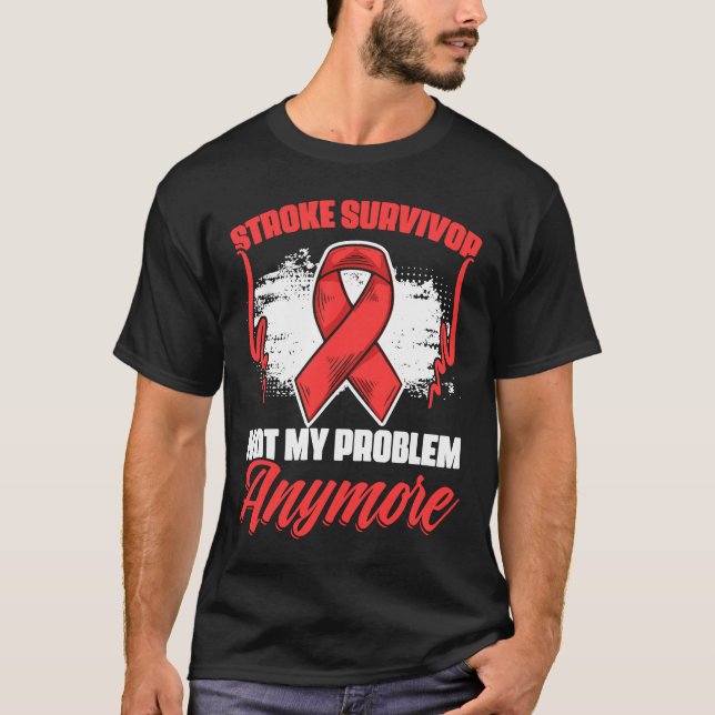 Stroke Survivor Red Ribbon Stroke Warrior Stroke A T-Shirt (Front)