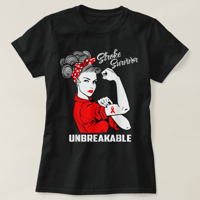 Stroke Survivor Unbreakable  Stroke Awareness Gift T-Shirt (Design Front)