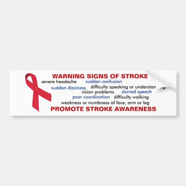 Stroke Warning Signs Bumper Sticker (Front)