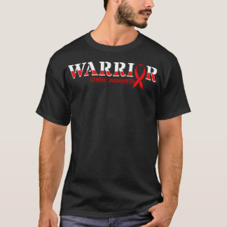 Stroke Warrior Red Ribbon Ischemic Cerebrovascular T-Shirt