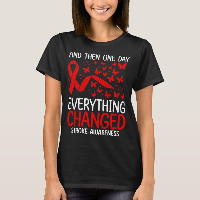 Stroke Warrior Ribbon Fighter Stroke Awareness T-Shirt (Front)