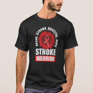 Stroke Warrior  Stroke Survivor Red Awareness Ribb T-Shirt