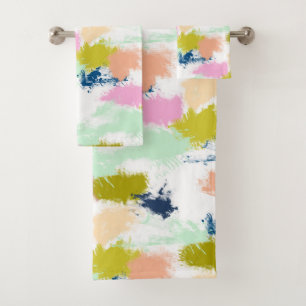 Strokes , paints , oil paint bath towel set