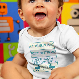 Stroller and Diaper Baby Bodysuit