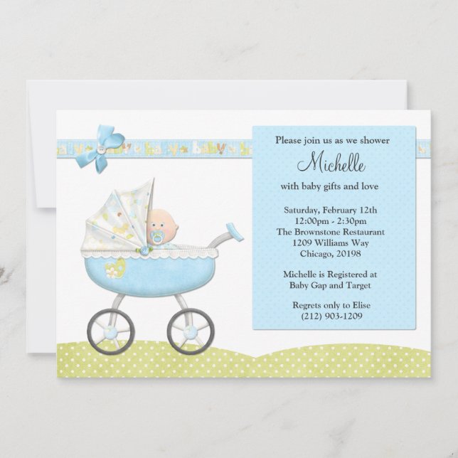 Stroller Baby Shower Invitation (Front)
