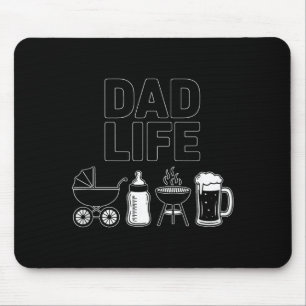 Stroller Bottle Grill Beer Adorable Father Dad Lif Mouse Pad