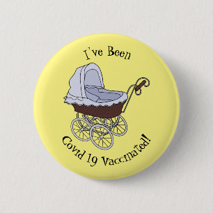 Stroller cartoon illustration 2 inch round button