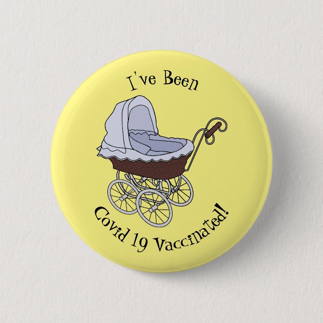Stroller cartoon illustration 2 inch round button (Front)