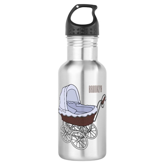 Stroller cartoon illustration  532 ml water bottle (Front)