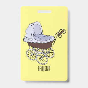 Stroller cartoon illustration badge