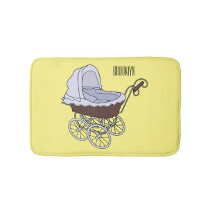 Stroller cartoon illustration bath mat