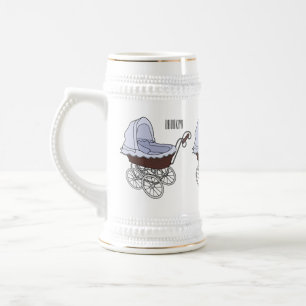 Stroller cartoon illustration  beer stein