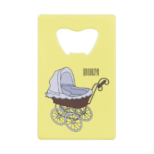 Stroller cartoon illustration credit card bottle opener