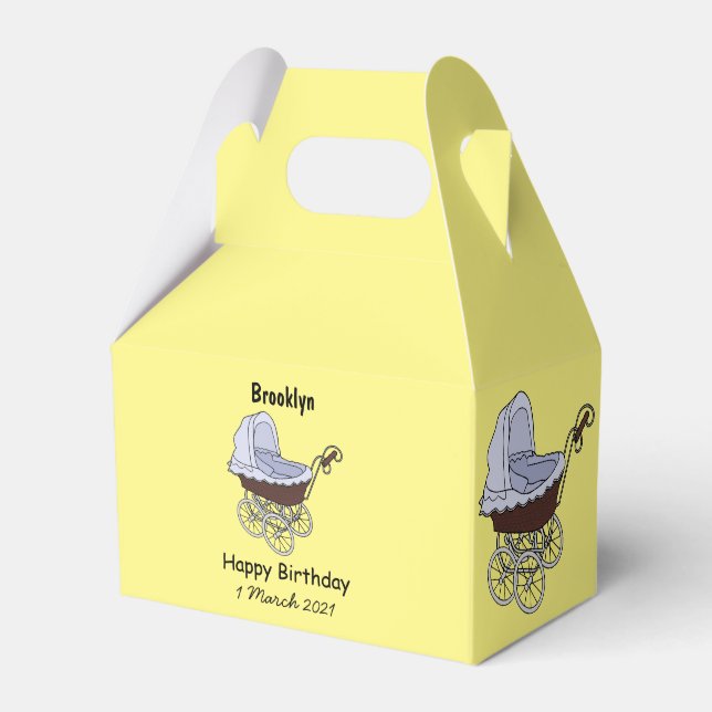 Stroller cartoon illustration favor box (Front Side)