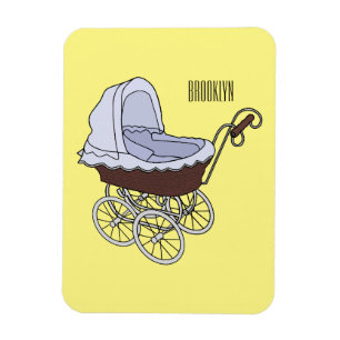 Stroller cartoon illustration magnet