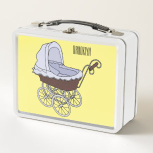 Stroller cartoon illustration metal lunch box
