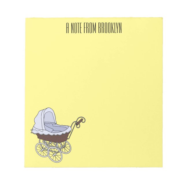 Stroller cartoon illustration  notepad (Front)