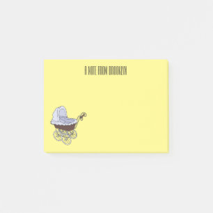 Stroller cartoon illustration post-it notes