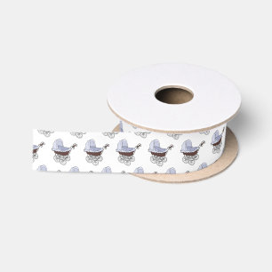 Stroller cartoon illustration  satin ribbon