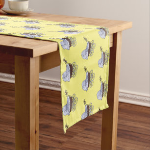 Stroller cartoon illustration short table runner