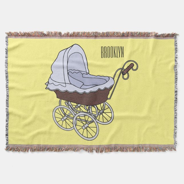 Stroller cartoon illustration  throw blanket (Front)