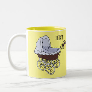 Stroller cartoon illustration Two-Tone coffee mug