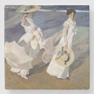Strolling along the Seashore, 1909 Stone Coaster