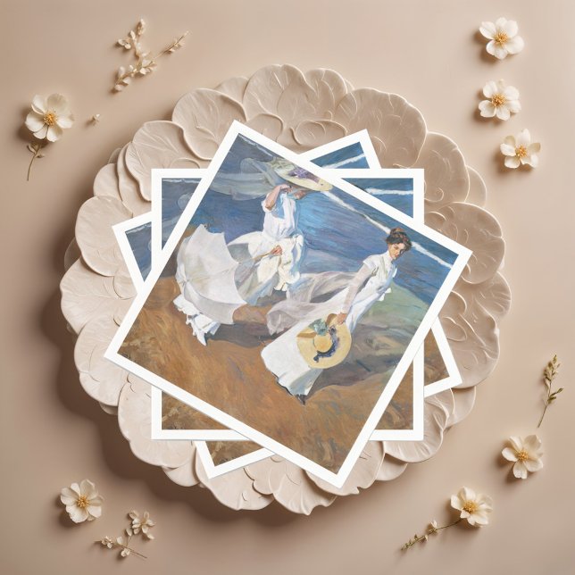 Strolling along the Seashore, Joaquín Sorolla  Napkin (Creator Uploaded)