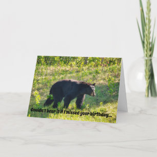 Strolling Black Bear Birthday Card