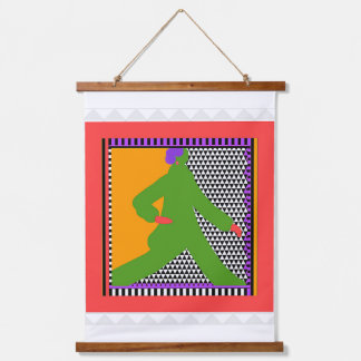 Strolling Figure In Green  Hanging Tapestry