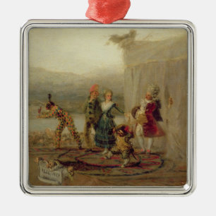 Strolling Players, 1793 (oil on tin plate) Metal Ornament