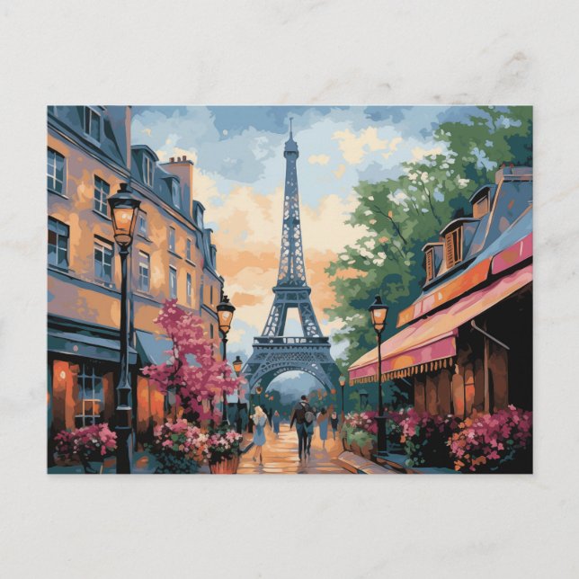 Strolling Through the City in Paris France Postcard (Front)