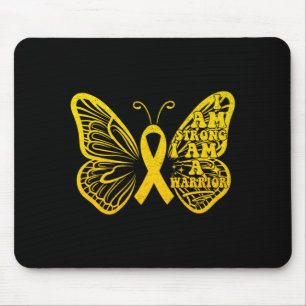 Strong A Warrior Childhood Cancer Awareness Mouse Pad