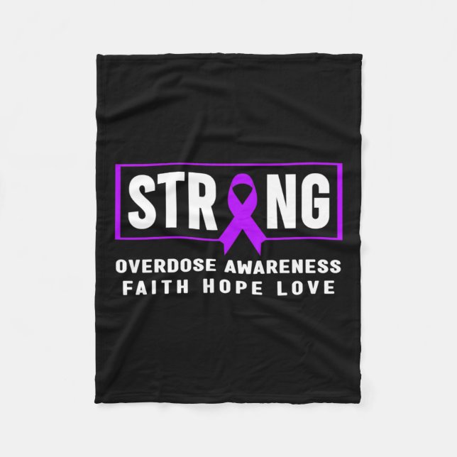 Strong - Addiction Awareness  Fleece Blanket (Front)
