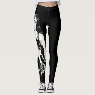 Strong and beautiful - b&w leggings