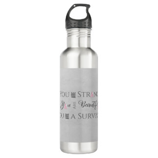 Strong and Beautiful | Breast Cancer Survivor 710 Ml Water Bottle