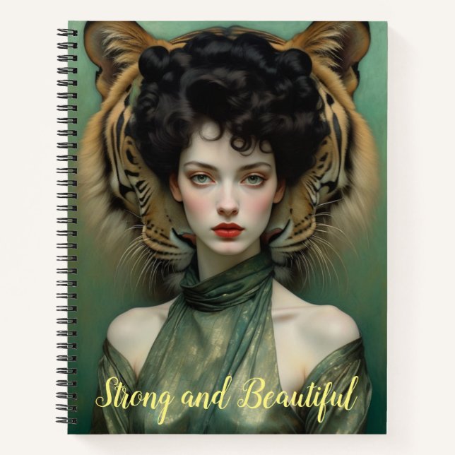 Strong and Beautiful, Woman With Tiger Notebook (Front)