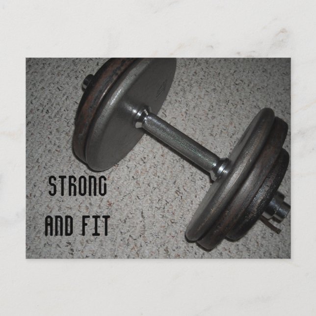 Strong and Fit - Weight Lifting Postcard (Front)