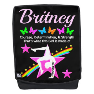 STRONG AND POWERFUL GYMNAST PERSONALIZED BACK PACK