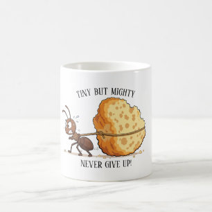 Strong Ant Carrying a Giant Piece of Cheese Coffee Mug