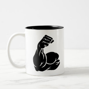Strong Arm Showing Biceps Muscle Two-Tone Coffee Mug