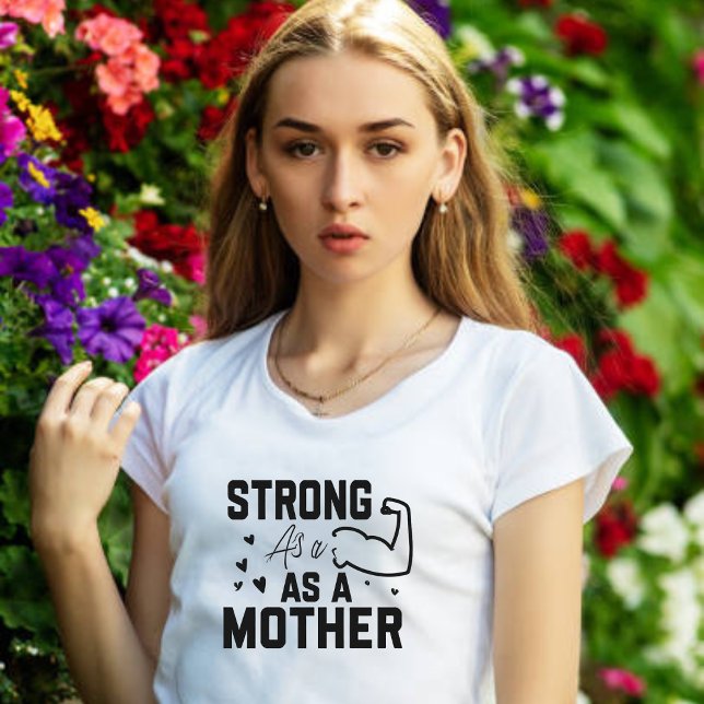 Strong as a Mother Black Modern Script T-Shirt (Creator Uploaded)