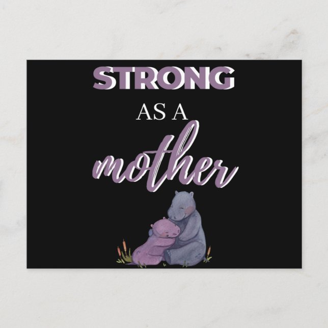 Strong As A Mother Holiday Postcard (Front)