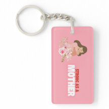 Strong as a Mother – Mom Floral Keychain