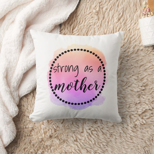 Strong as a mother throw pillow (Blanket)